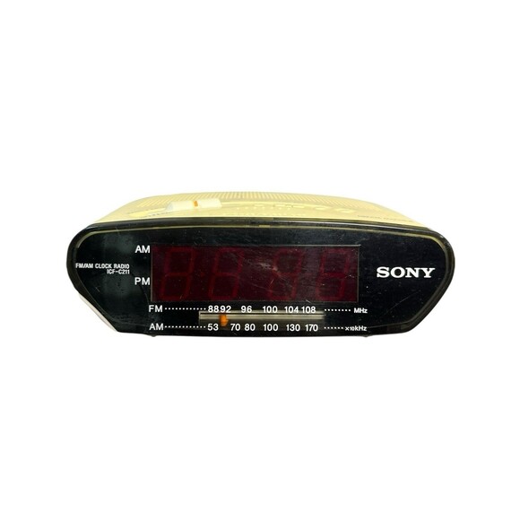 VINTAGE‎ Sony Dream Machine ICF-C211 AM/FM Alarm Clock Radio White Tested Works - Picture 2 of 7